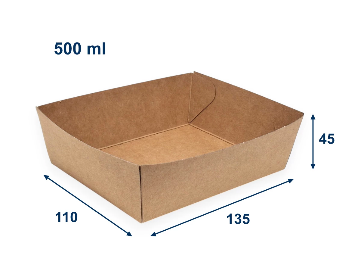 Papírová miska kraft 135 x 110 x 45 mm 500 ml - 001
