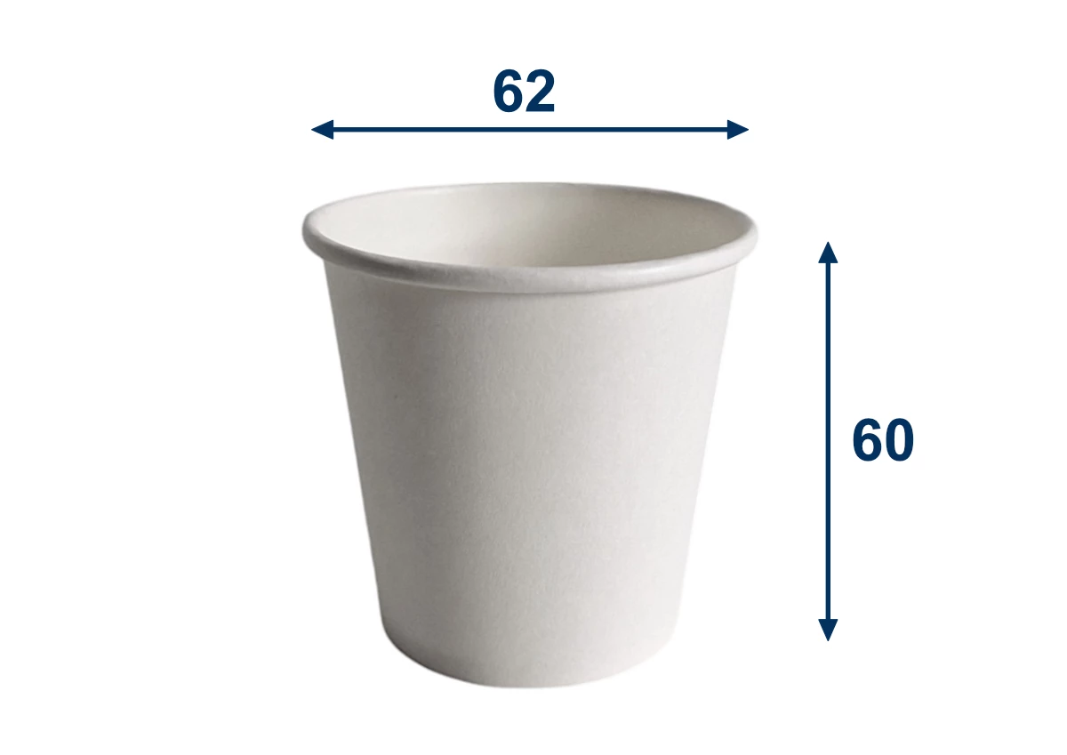 Papírový kelímek bílý 110ml, průměr 62mm (0,08L/4oz) - 001