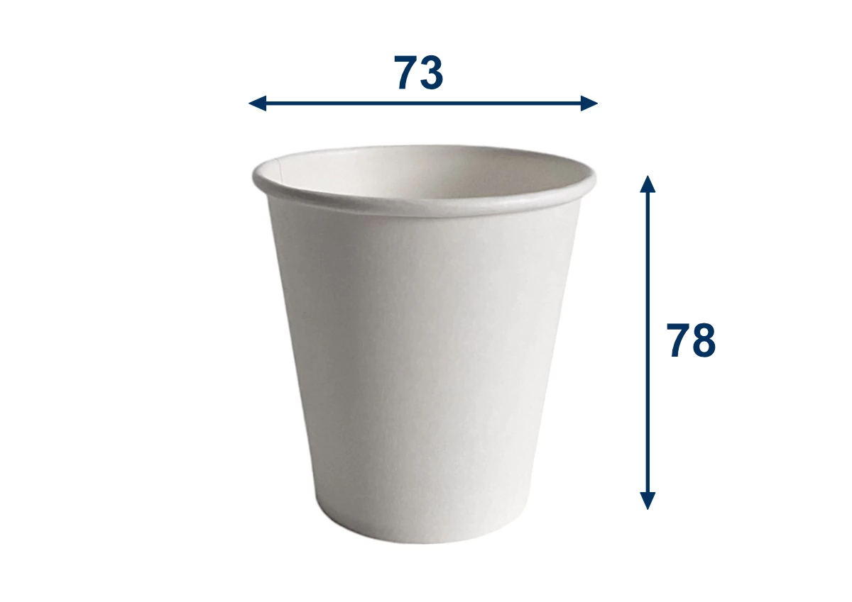 Papírový kelímek bílý 200ml, průměr 73mm (0,18 L/7 oz) - 001
