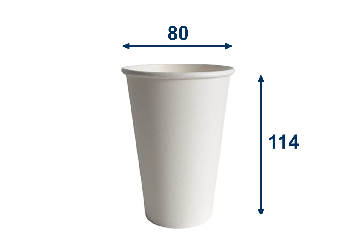 Papírový kelímek bílý 330ml, průměr 80mm (0,3 L/10 oz) - 001