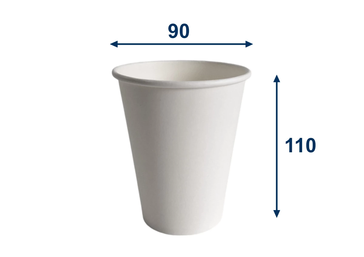 Papírový kelímek bílý 420ml, průměr 90mm (0,3 L/12 oz) - 001