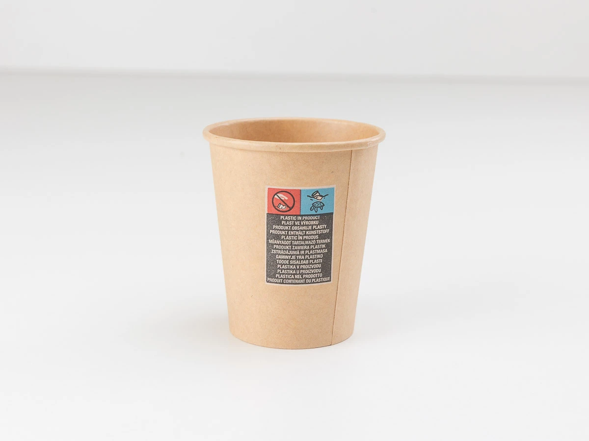 Papírový kelímek hnědý 280 ml, průměr 80 mm (0,2 L/8 oz) - 002