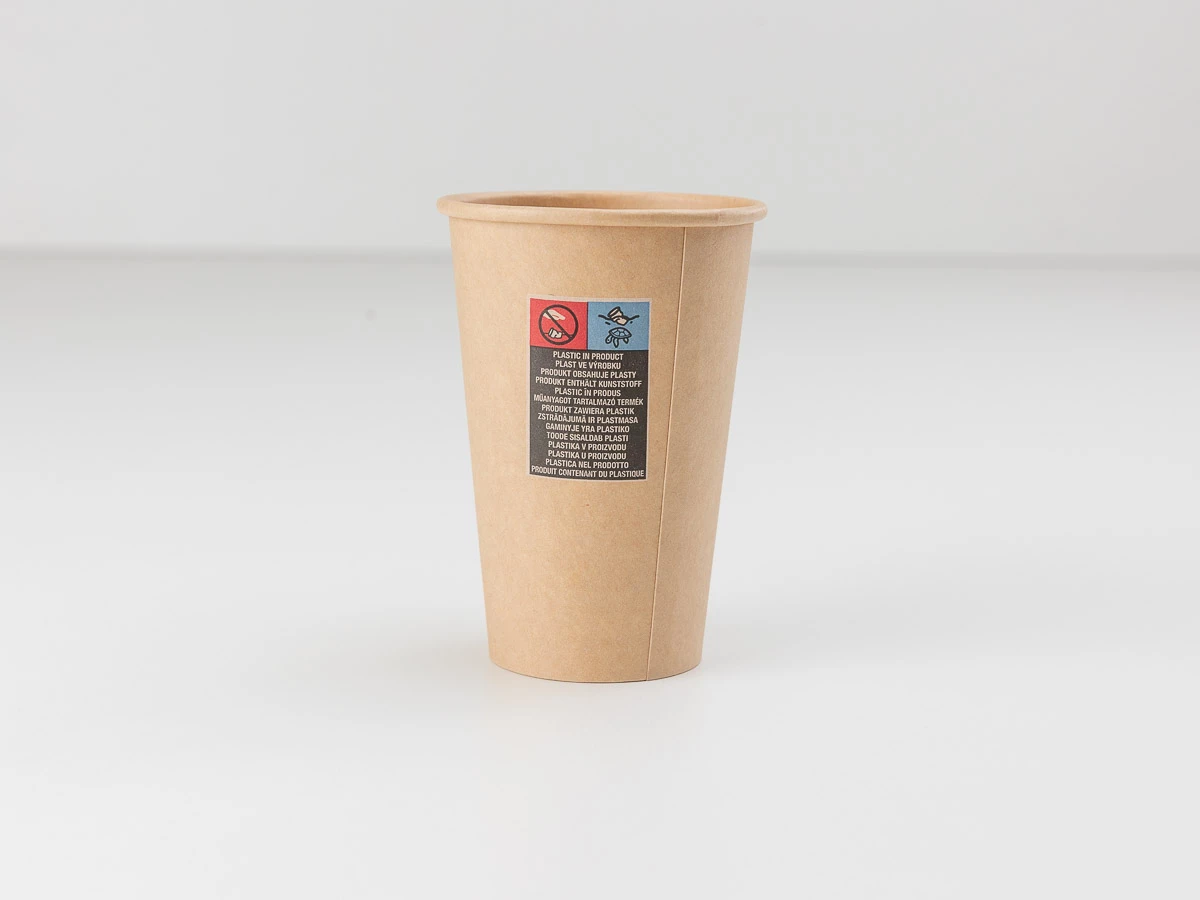 Papírový kelímek hnědý 330 ml, průměr 80 mm (0,3 L/10 oz) - 002