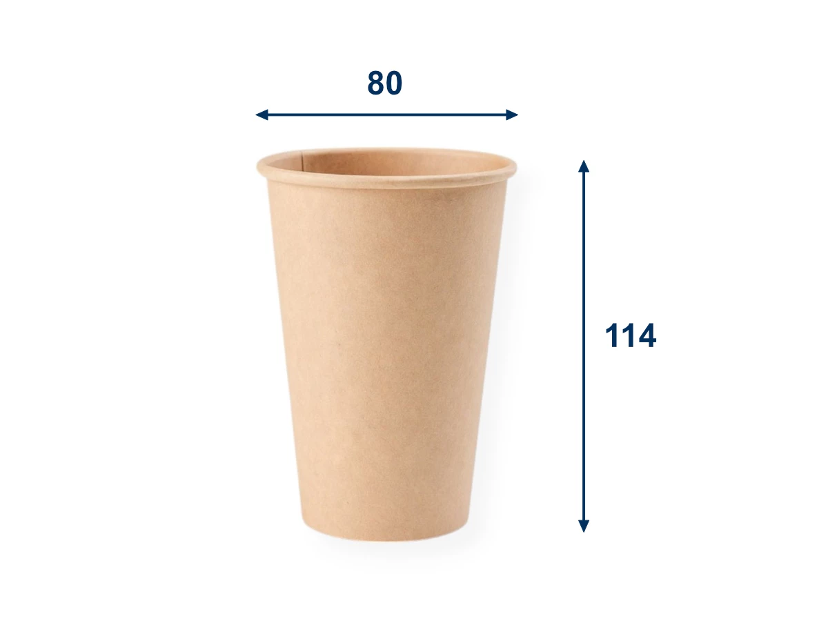 Papírový kelímek hnědý 330 ml, průměr 80 mm (0,3 L/10 oz) - 001