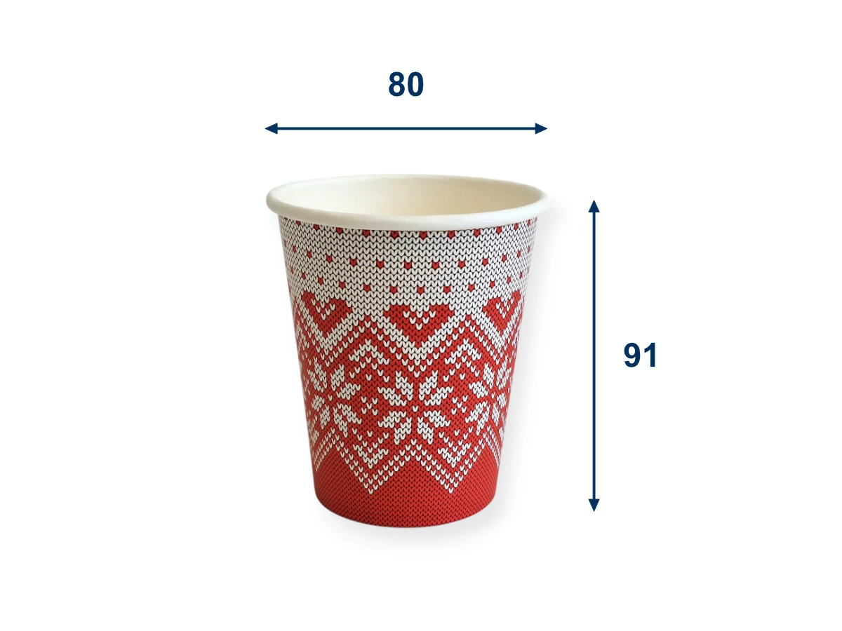 Papírový kelímek zimní období 280 ml, průměr 80 mm (0,2L/8oz) - 001