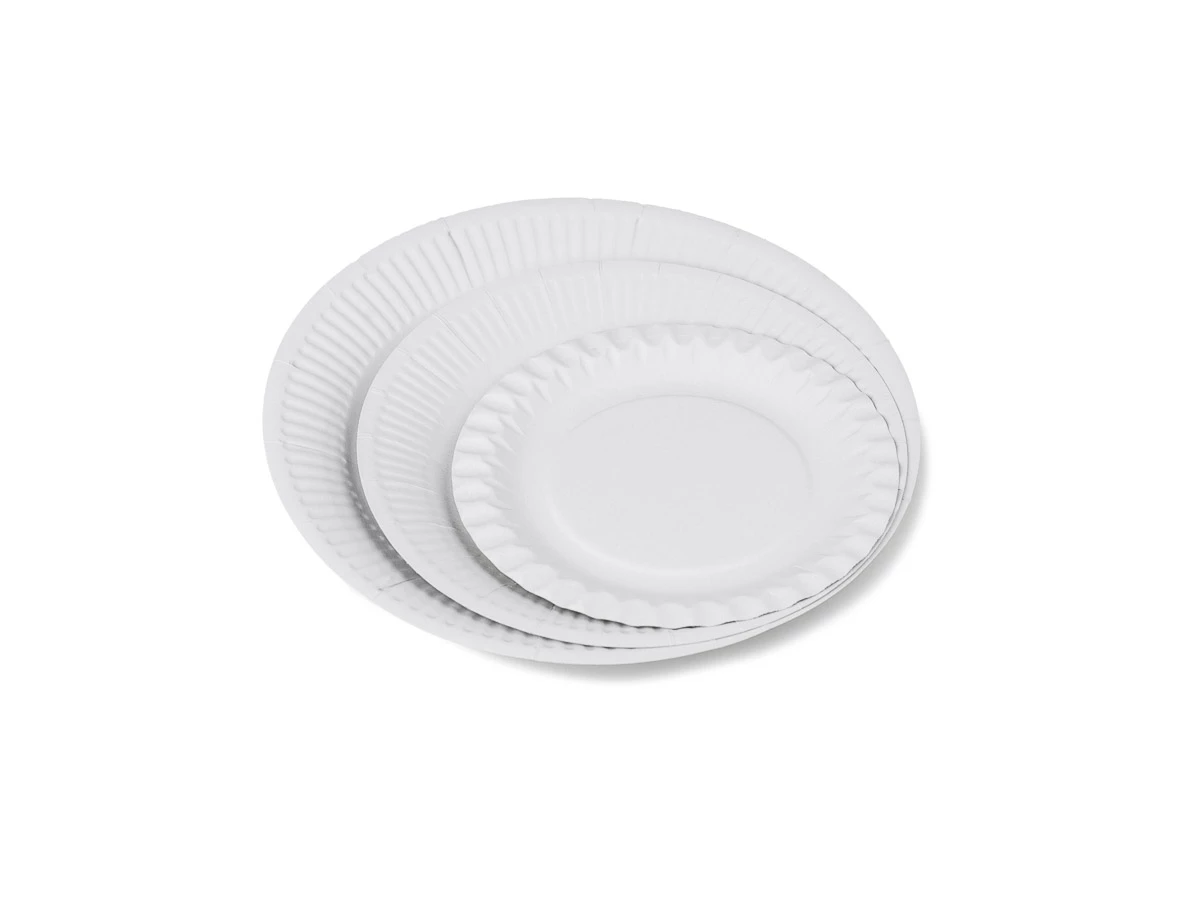 Papírový talíř bílý - průměr 15 cm - 002