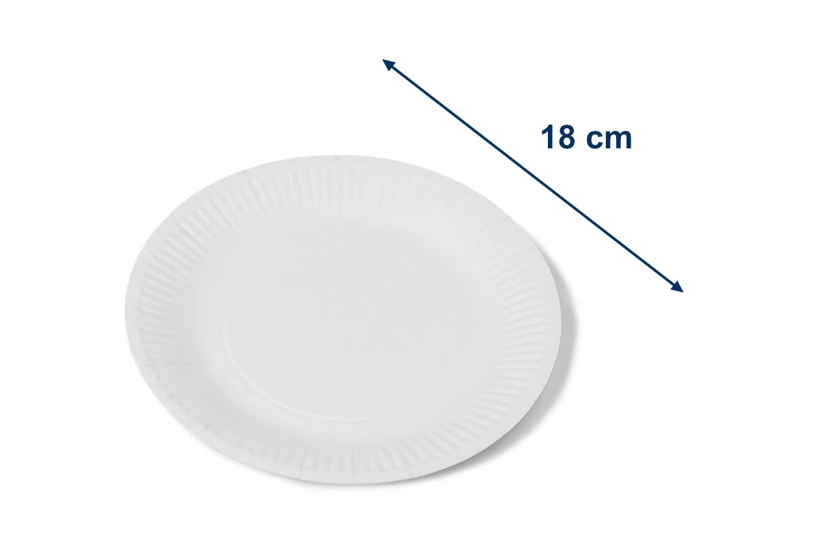 Papírový talíř bílý - průměr 18 cm - 001