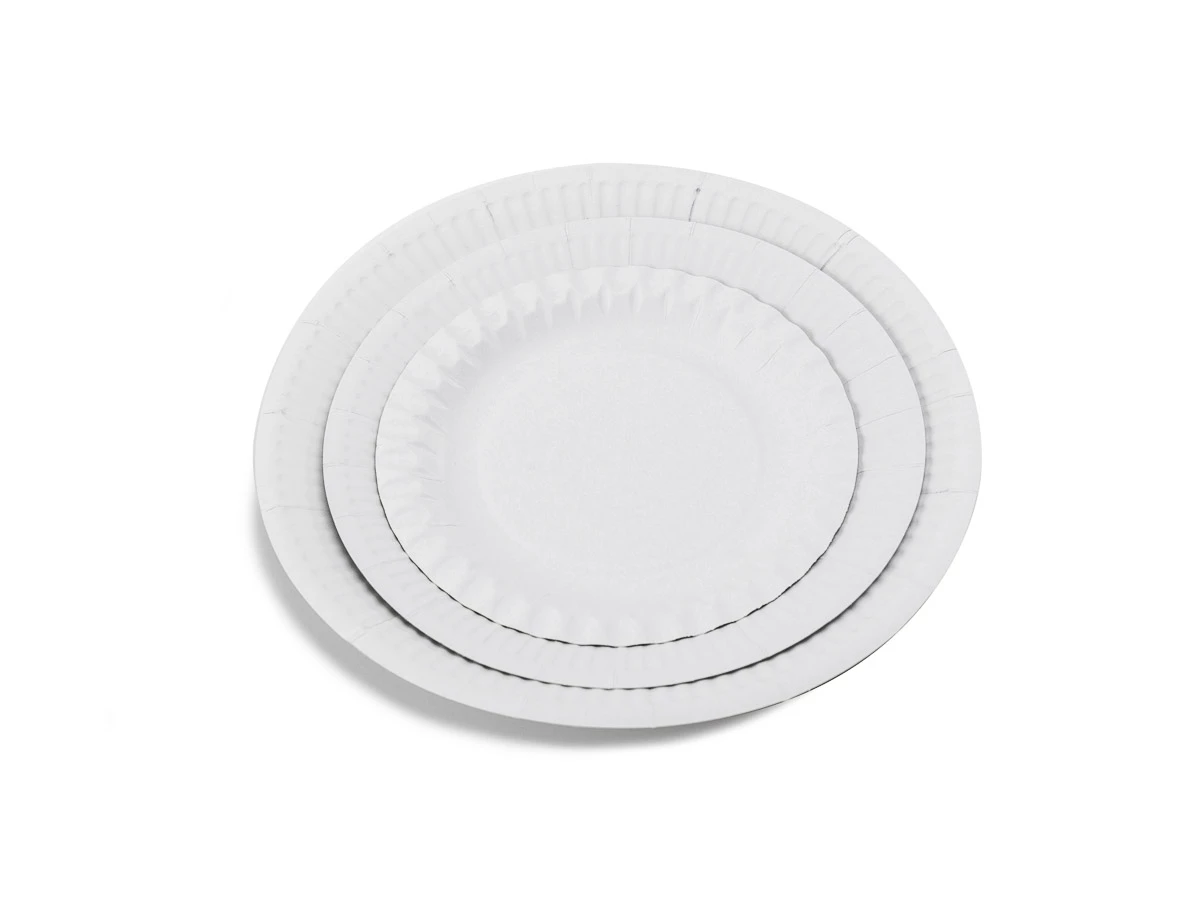 Papírový talíř bílý - průměr 23 cm - 003