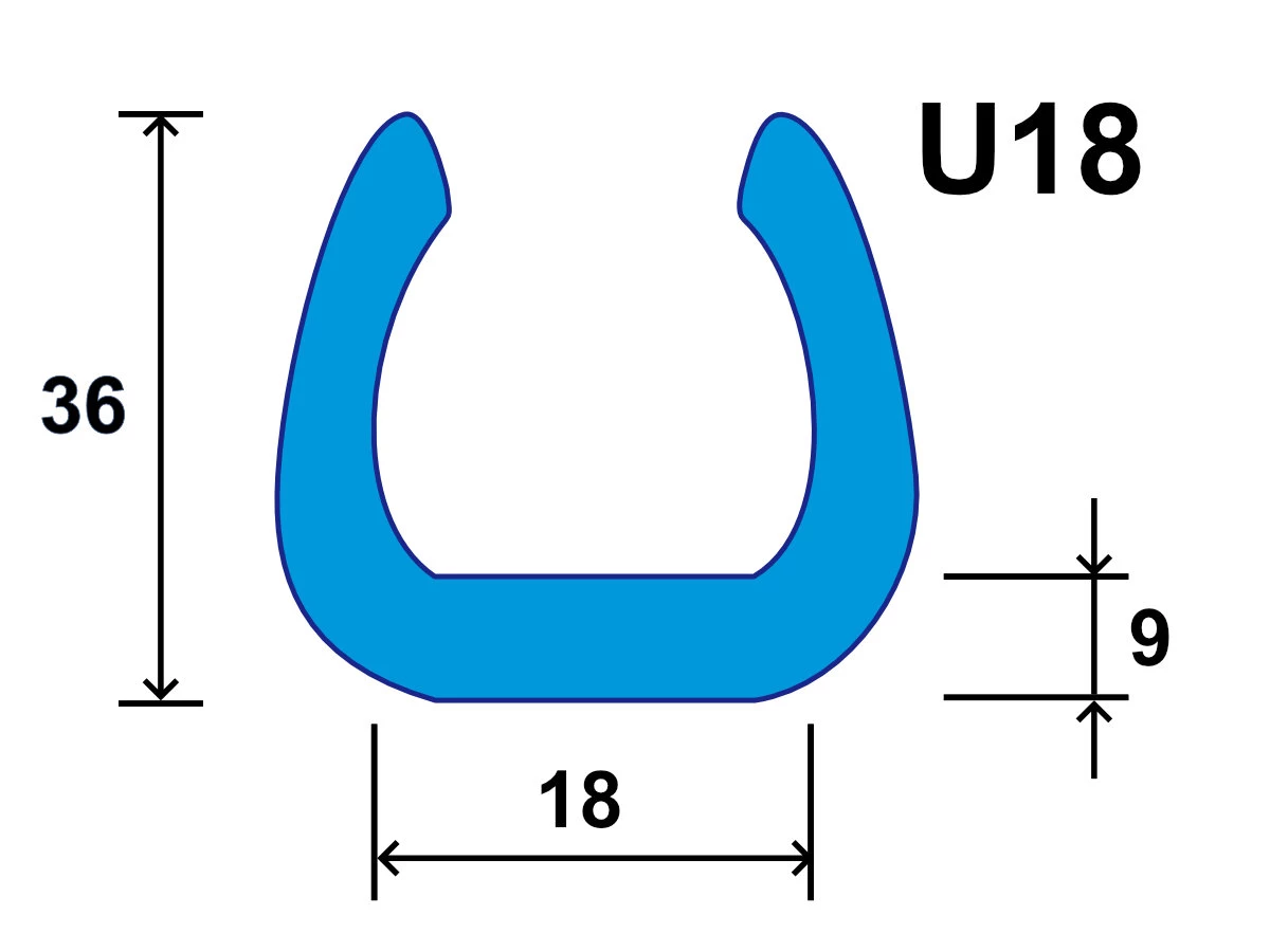 Pěnový polyetylén Profil U=18 (1ks=2bm) - 001