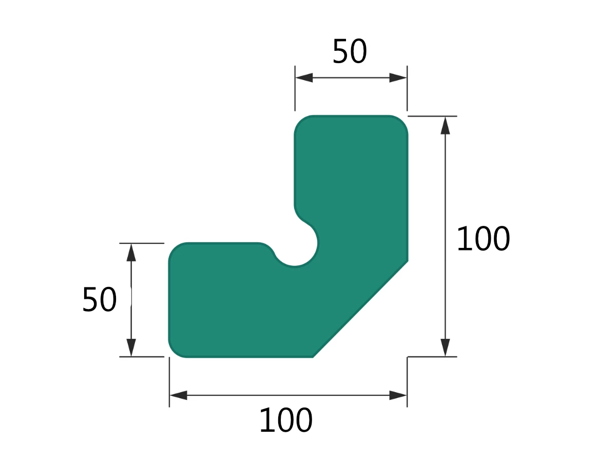 Pěnový polyetylén Profil W100-100 (A;B = 100; C;D=50) (1ks=2bm) - 001
