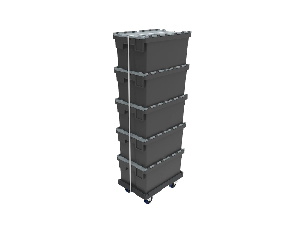 Podvozek pod přepravky s TPR kolečky 600x400 nosnost 300kg - 004