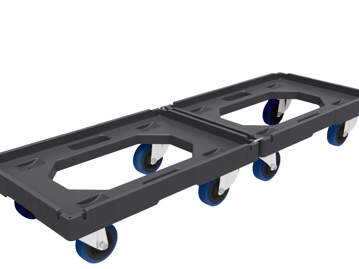 Podvozek pod přepravky s TPR kolečky 600x400 nosnost 300kg - 002