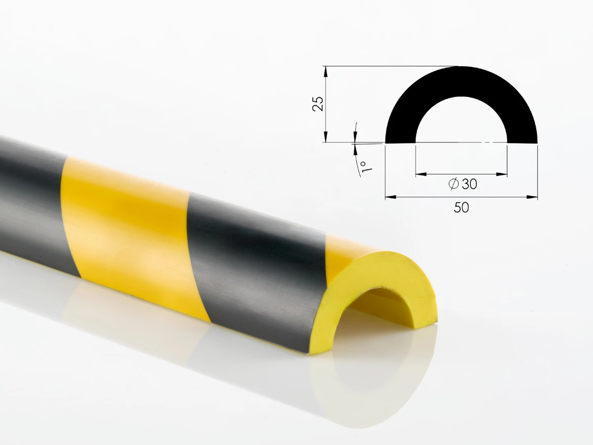 Polyuretanový varovný profil C 50x25 (1ks=1m) - 001