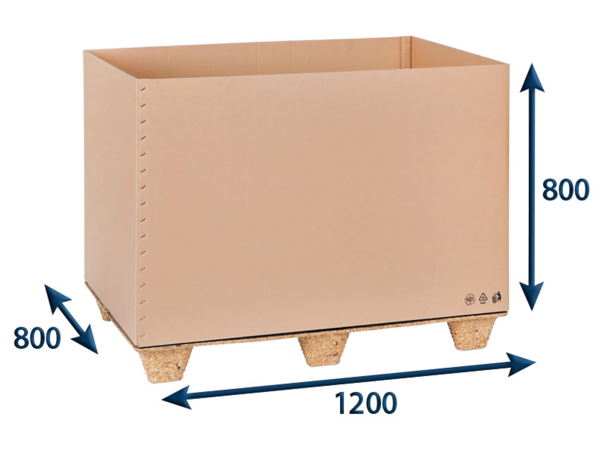 Přepravní EUROBOX 1200x800x800 7VVL bez horních klop - 001