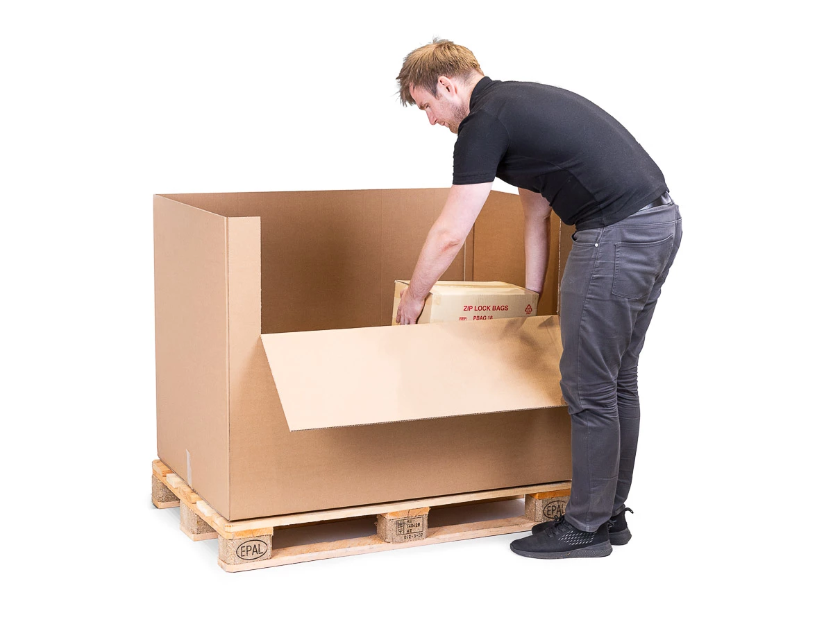 Přepravní EUROBOX 1200x800x900 5VVL s výklopným čelem - 003