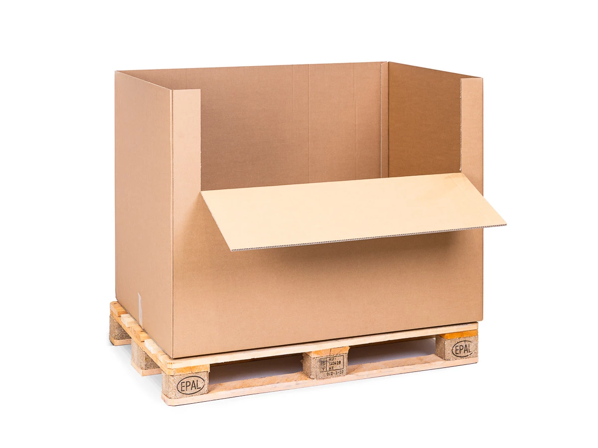 Přepravní EUROBOX 1200x800x900 5VVL s výklopným čelem - 001