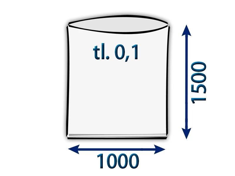 Pytel plochý 1000x1500/0,1 polyetylénový - 001
