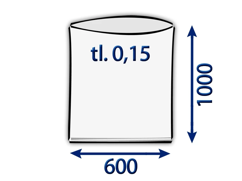 Pytel plochý 600x1000/0,15 polyetylénový - 001