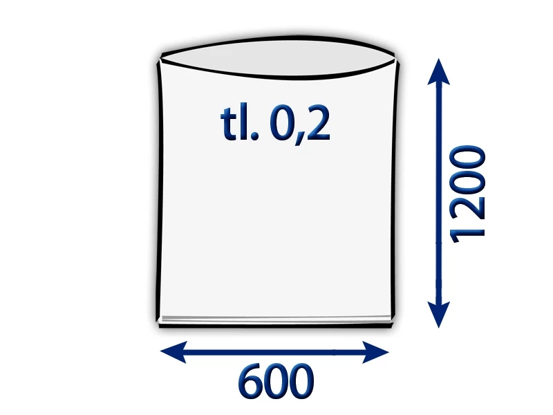 Pytel plochý 600x1200/0,2 polyetylénový - 001