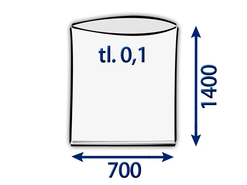 Pytel plochý 700x1400/0,1 polyetylénový - 001