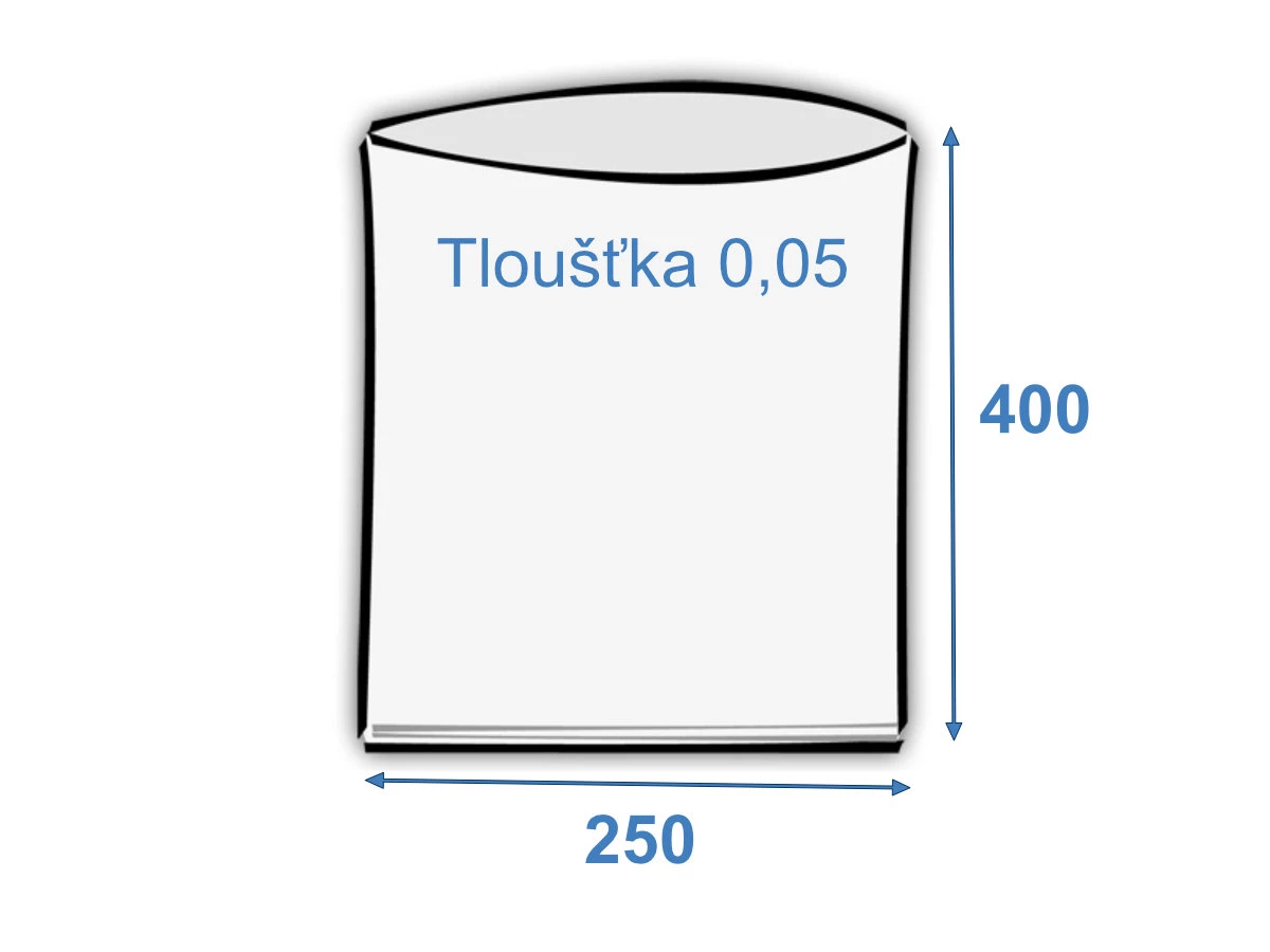 Sáček plochý 250x400/0,05 polyetylénový - 001