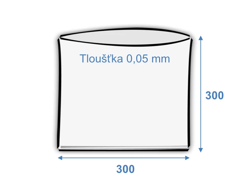 Sáček plochý 300x300/0,05 polyetylénový - 001