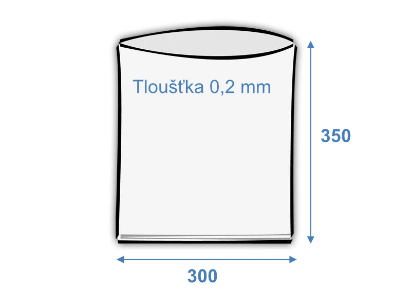 Sáček plochý 300x350/0,2 polyetylénový - 001