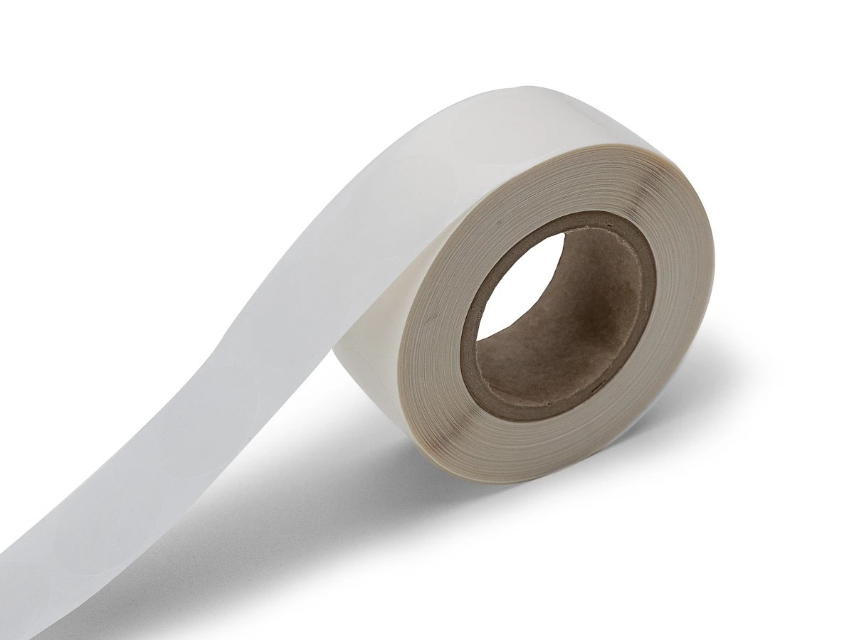 Samolepící kolečka průhledná, průměr 25 mm, 1000 ks na roli - 001