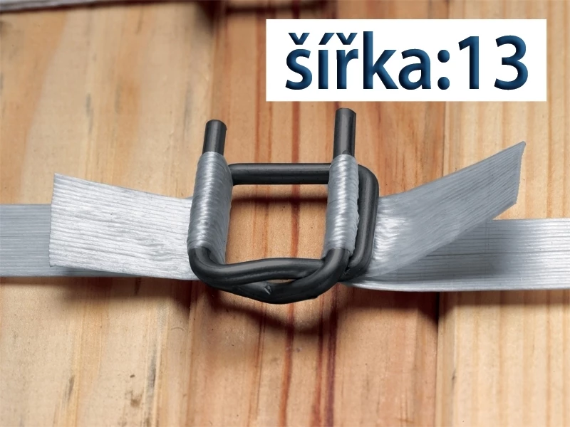 Spona vázací pro pásku PES (PET,PP) šíře 13mm, drátěná B4, fosfát - 001