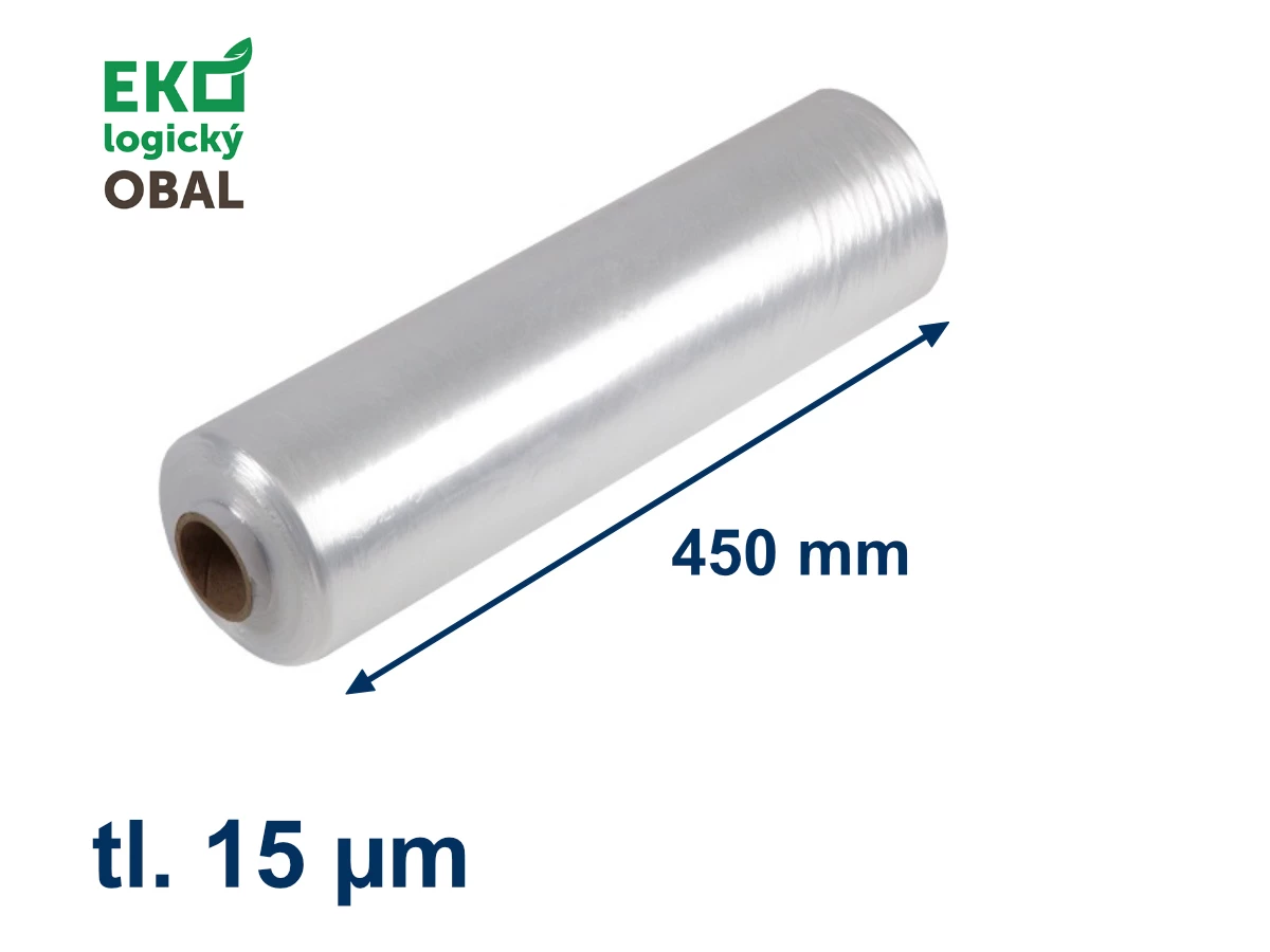 Stretch fólie ruční 450mm / 15µm / 300m - Max Stretch Green - 001