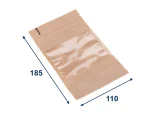 Doypack sáček s velkým okénkem premium 110 x 185 + 65 mm, 250 ml, KRAFT/PET/PE