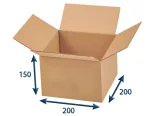 Kartonová krabice 200x200x150 3VVL klopová