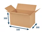 Kartonová krabice 500x300x300 3VVL klopová