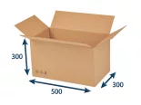Kartonová krabice 500x300x300 3VVL klopová