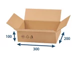 Kartonová krabice 300x200x100 3VVL klopová