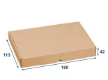 Krabice poštovní plochá 160x113x42, hnědá
