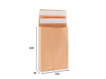 Obálka papírová s křížovým dnem a bočními sklady (kraft) 162x259, 2 lepící pásky