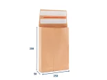 Obálka papírová s křížovým dnem a bočními sklady (kraft) 250x350, 2 lepící pásky