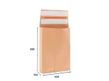 Obálka papírová s křížovým dnem a bočními sklady (kraft) 400x500, 2 lepící pásky