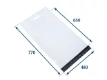 Obálka plastová samolepicí bílo-černá 480x650+80 tl. 0,06 s uchem