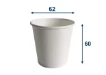 Papírový kelímek bílý 110ml, průměr 62mm (0,08L/4oz)
