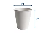Papírový kelímek bílý 200ml, průměr 73mm (0,18 L/7 oz)