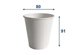 Papírový kelímek bílý 280ml, průměr 80mm (0,2 L/8 oz)