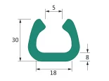 Pěnový polyetylén Profil  U FIX 18 (1ks=2bm)