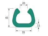 Pěnový polyetylén Profil  U FIX 35 (1ks=2bm)