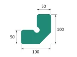 Pěnový polyetylén Profil W100-100 (A;B = 100; C;D=50) (1ks=2bm)