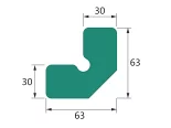 Pěnový polyetylén Profil W60-60 (A;B = 63; C;D=30) (1ks=2bm)
