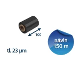 Stretch fólie černá ruční 100mm / 23µm / 150m průtažná