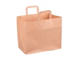 Taška papírová menubox hnědá, 320x200x280, plochá držadla