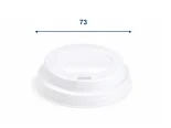 Víčko vypouklé PS bílé pro kelímek s průměrem 73mm